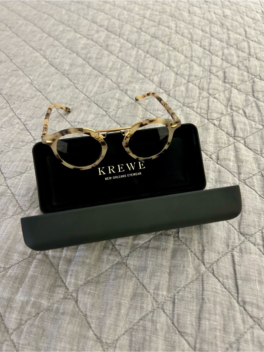 NEW KREWE St. Louis Unisex Eyeglass Frames 44□23 Blonde Tortoise Gold w/Case - Picture 8 of 14